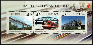 Lithuania #986 Mini-Sheet MNH - Railway Bridges (2012)