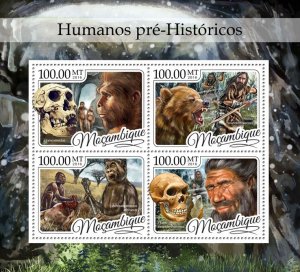 MOZAMBIQUE - 2016 - Prehistoric Humans - Perf 4v Sheet - Mint Never Hinged