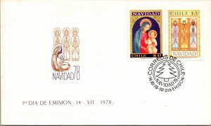 SCHALLSTAMPS CHILE 1978 CACHET FDC COVER COMM CHRISTMAS'78 SPECIAL CANC