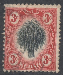 Malaya Kedah Scott 4 - SG2, 1912 Sheaf of Rice 3c used