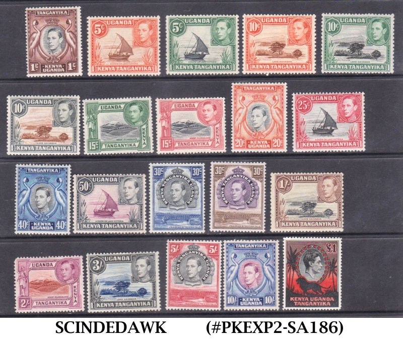 KENYA UGANDA TANGANYIKA 1938-54 KGVI DEFINITIVE 15V - SCOTT#66-85 MINT MOSTLY NH