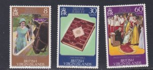 British Virgin Islands # 317-319, Queen Elizabeth Silver Jubilee, Mint NH