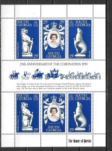 South Georgia 51 25th Coronation m/s MNH