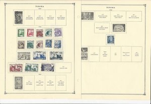 Tunisia Collection 1940 to 1962 on 15 Scott International Pages 