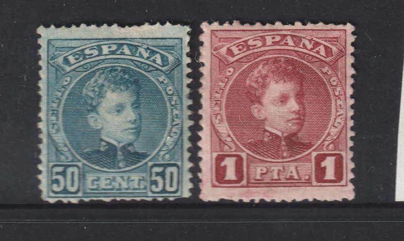 Spain the MH 50c & 1p from the 1900 set