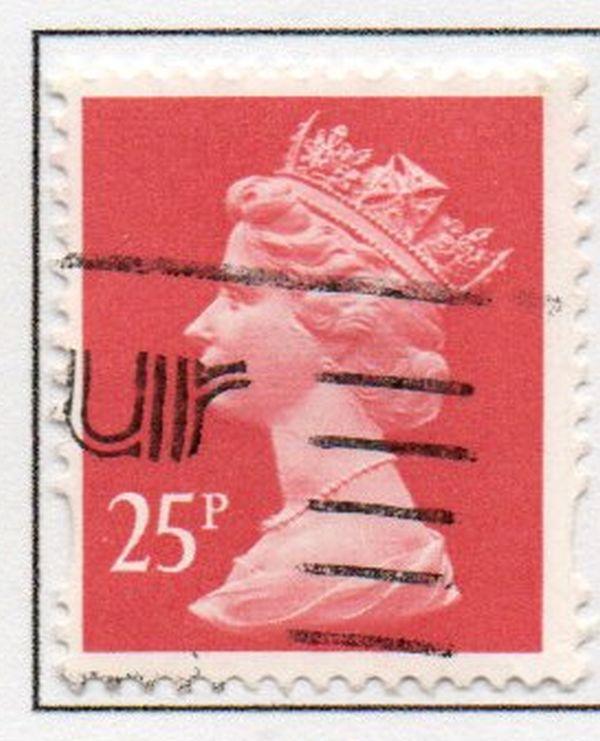 Great Britain Sc MH213 1993 25p salmon QE II  Machin Head stamp used