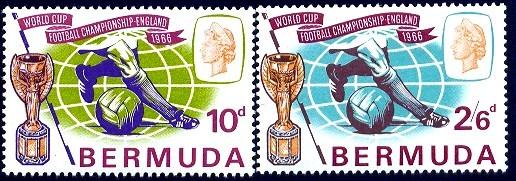 1966 World Cup Soccer, Bermuda SC#205-206 MNH set