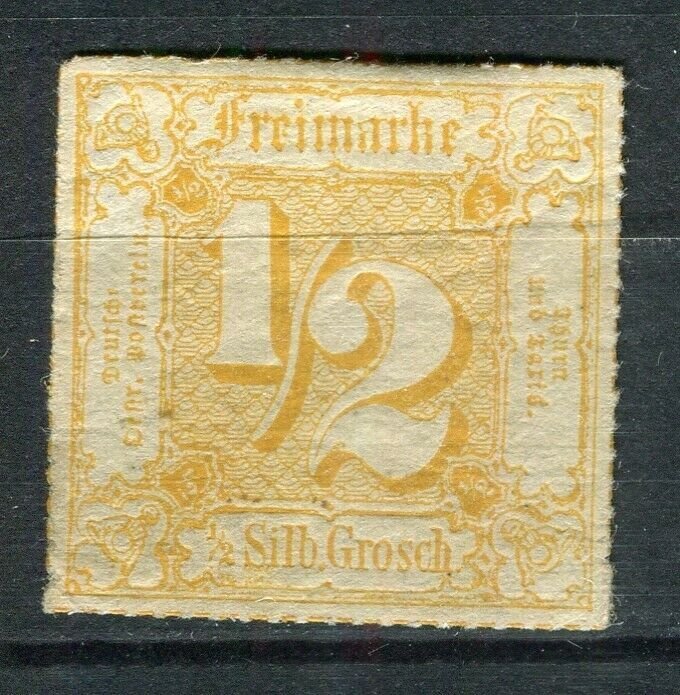 GERMANY; THURN TAXIS SOUTH 1850s-60s early classic issue Mint hinged 1/2sg. 