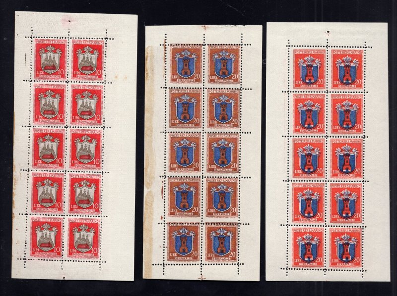Mini Sheet Coat of Arms No. 1/5 Complete Series MNH - Bolaffi