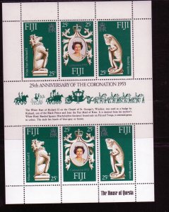 FIJI #384 1978 QEII CORONATION ANNIV. MINT VF NH O.G SHEET 6