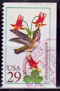 United States, 1992, Fauna, Hummingbird, 29c, pane/end, sc#2646, used**