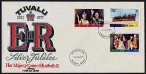 Tuvalu 43-5 on FDC - Queen Elizabeth II Silver Jubilee, Royalty