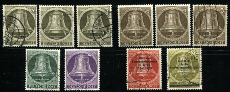 GERMANY OCCUPATION Deutsche Post Stamps Postage Collection Freedom Bell USED MLH