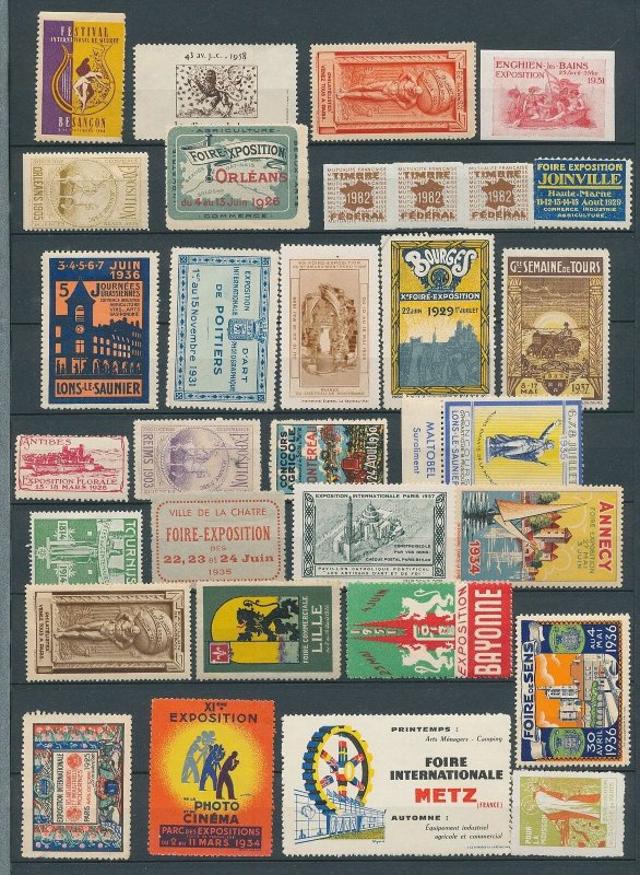 France Foire Caen Expo Tours Old Cinderella Poster Labels(Appx 70)W2242