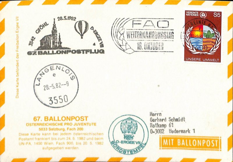 Austria Österreich balloon post air mail Ballonpost used no. 67 (2)