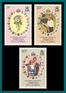 Tristan da Cunha 1981 Royal Wedding, MNH 294-296,SG308-SG310