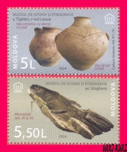 MOLDOVA 2024 History Archeology Museum Exhibits Ceramic Tableware Vase Boat 2v