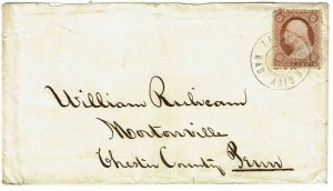 1850's Leavenworth City, KS territory cancel on cover