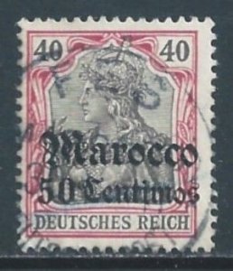 Germany Offices in Morocco #26 Used 40pf Germania Issue Ovptd. Marocco & Su...