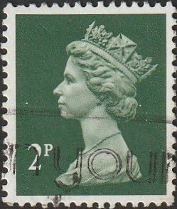 Great Britain #SGX928 1988 2p Myrtle Green QEII Machin Head USED-F.