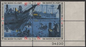 SC#1480-83 8¢ Boston Tea Party Issue Plate Block: LR #34230 (1973) MNH*