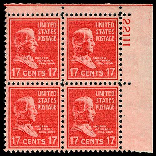 U.S. PLATE BLOCKS 822  Mint (ID # 58516)