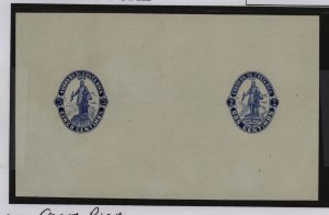 Costa Rica  1923 2c & 5c in blue, proofs on wove paper