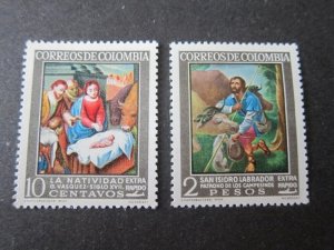 Colombia 1962 Sc C439-40 Christmas Religion set MNH