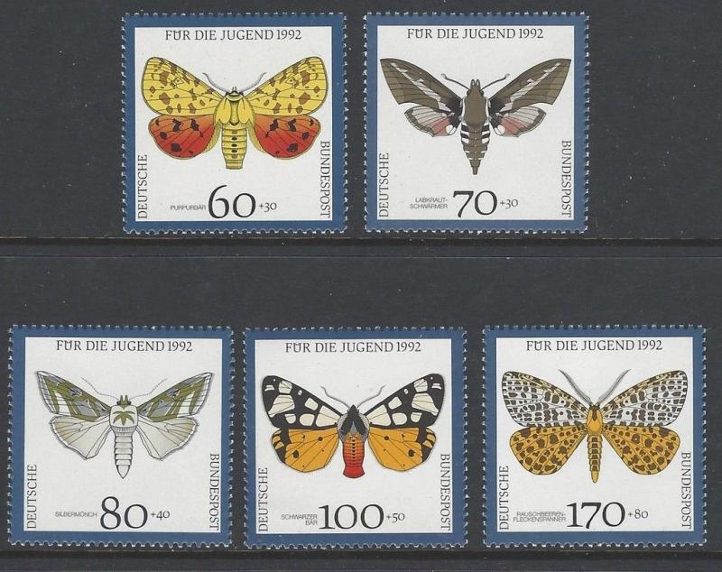 Germany 1992 Endangered Moths VF MNH (B728-32)