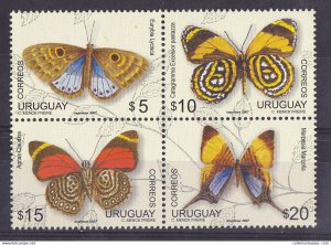 BUTTERFLY INSECTS South America native species Uruguay MNH stamps #2213 CV$9.00