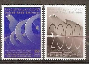 UAE 2000 Millennium Dove Falcon Sc 656-57 2v MNH # 3549
