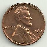 1968 S Lincoln Memorial Cent #448