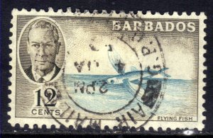 Barbados 1950 KGV1 12 ct Winged Flying Fish used SG 277 ( J566 )