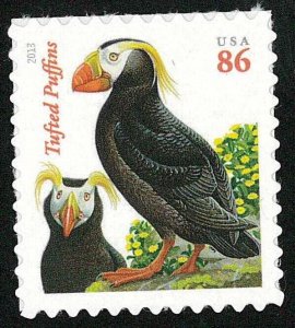 US 4737A Tufted Puffins 86c single (black Year) MNH 2013