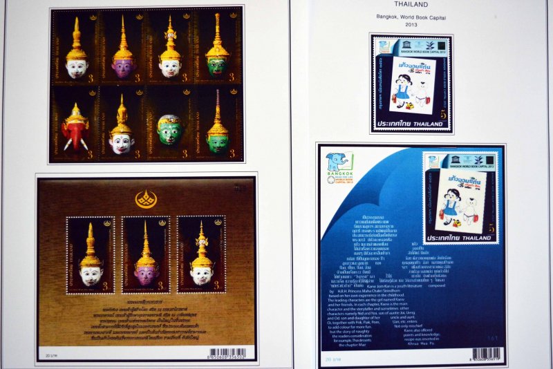 COLOR PRINTED THAILAND 2011-2015  STAMP ALBUM PAGES (97 illustrated pages)