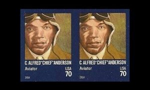 US 4879a C Alfred Chief Anderson 70c imperf NDC horz pair MNH 2014