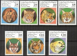 Sahara OCC. R.A.S.D.  1996 Wild Cats Lions Tigers Leopards Set of 7 MNH