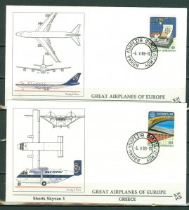 GREECE  1988 EUROPA #1621-1622 SET...(2) FDC