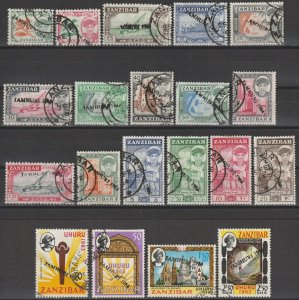 ZANZIBAR 1964 SG 394/413 USED