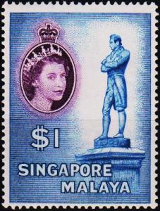 Singapore. 1955 $1 S.G.50 Mounted Mint
