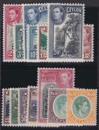 Ceylon 1938-1952 SC 278-289A, (289-289 MNH) MLH Set