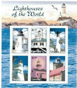 Grenada - 2001 - Lighthouses - Sheet Of 6 - MNH