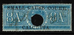 India 8A S.C. Court Calcutta, Used, BF# 71, Shallow top perf thin - S2045