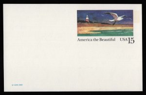 #UX132 15c America the Beautiful: Seashore, Mint **ANY 5=FREE SHIPPING**