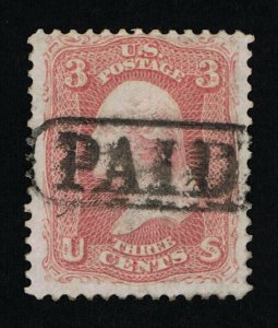 GENUINE SCOTT #65 USED 1861 ROSE PAID IN OVAL SKINNER ENO LISTED PM-PF12 BOSTON