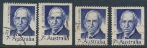 Australia  Sc# 516 William Hughes  Used x4  Booklet stamps see details 