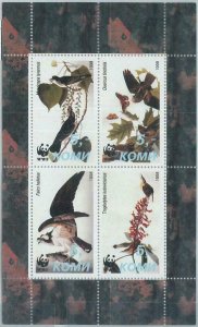 M2025 - RUSSIAN STATE, MINIATURE SHEET: WWF, birds of prey, butterflies, fauna-