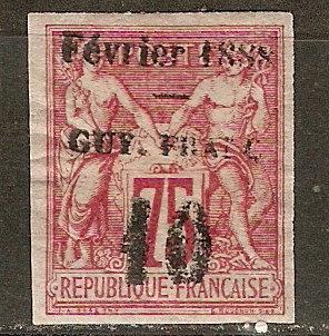 French Guiana 11 Y&T 9 MHR VF Signed 1888 SCV $400.00