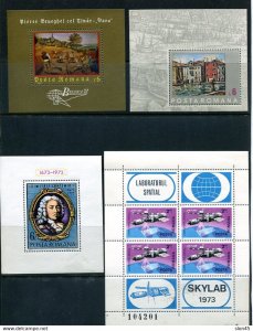 Romania 1972/74 4  Souvenir Sheets MNH  Art  Space 13979