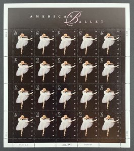 Scott 3237 AMERICAN BALLET Sheet of 20 US 32¢ Stamps MNH 1998